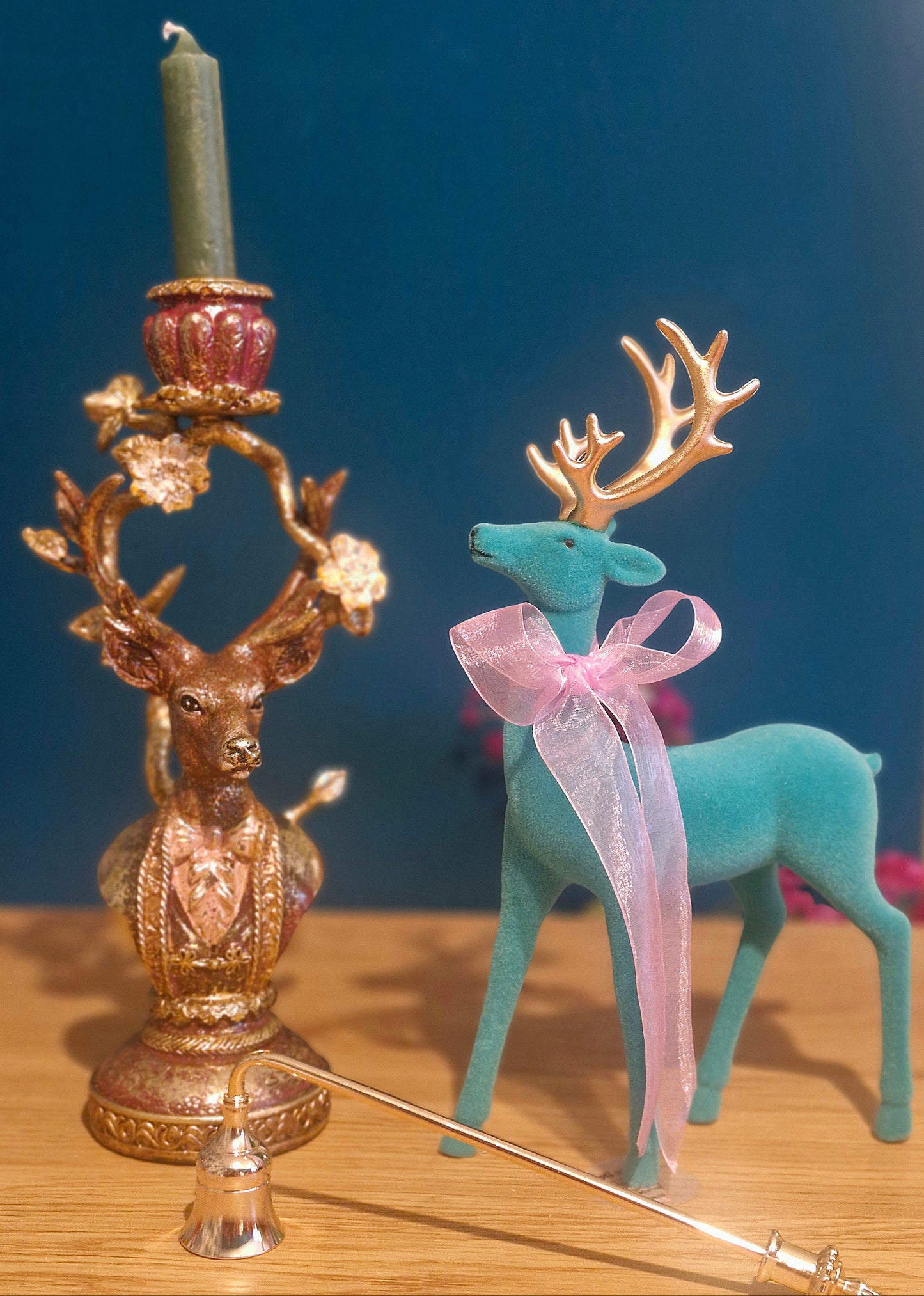 Turquoise Velvet Deer