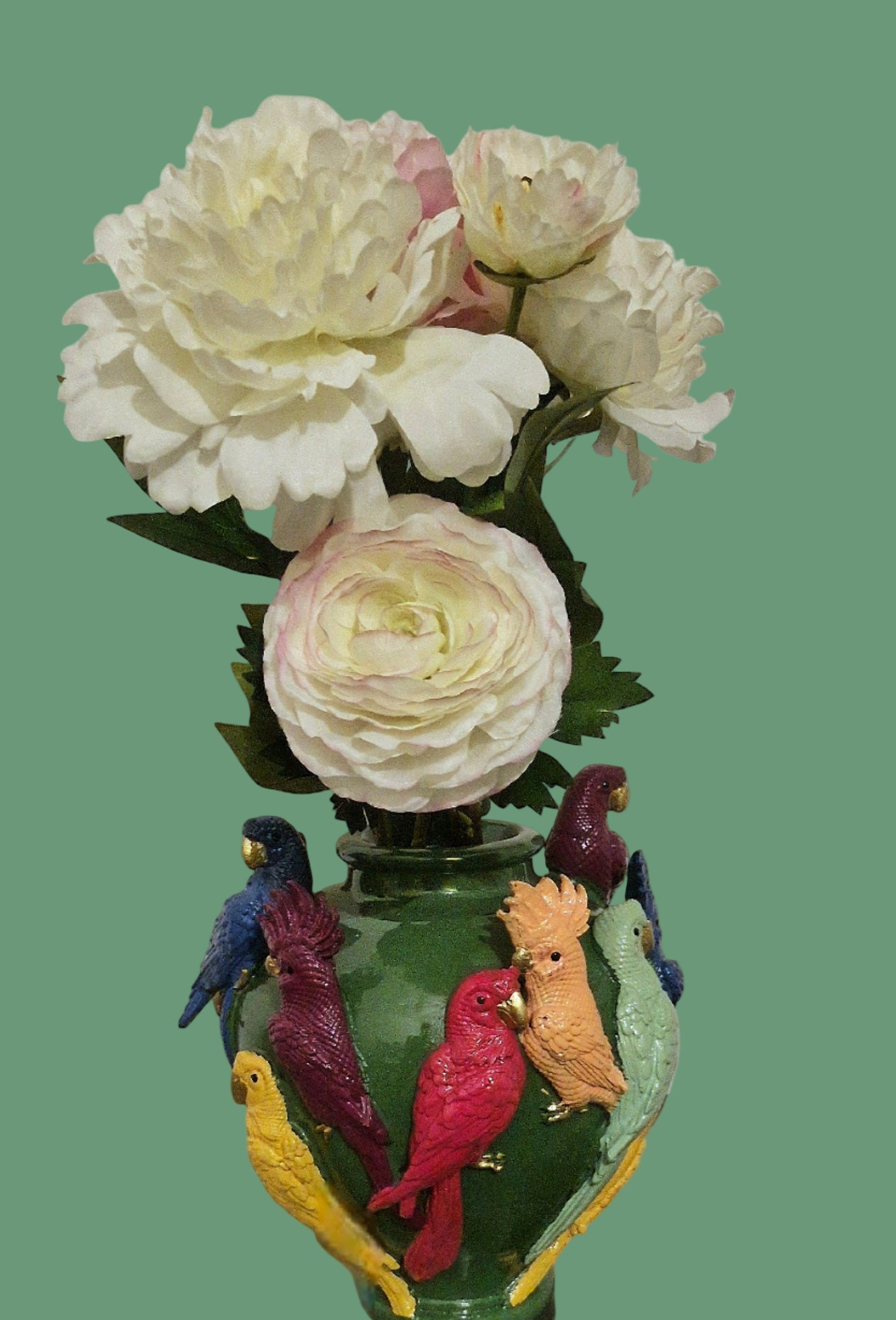 Tropical Parrots Vase