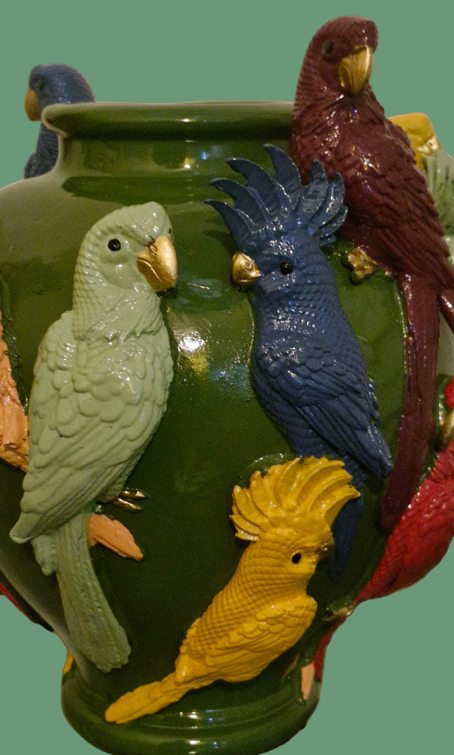 Tropical Parrots Vase