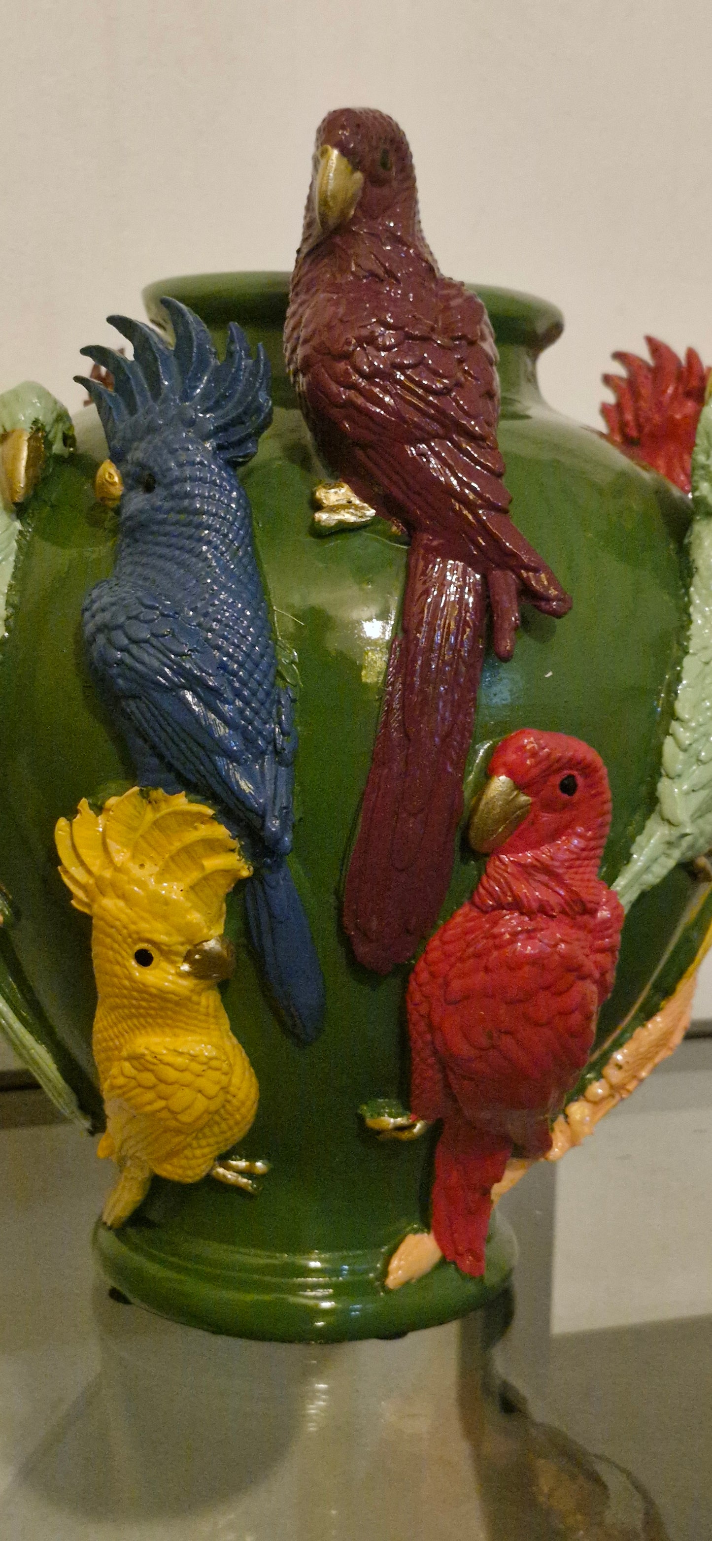 Tropical Parrots Vase