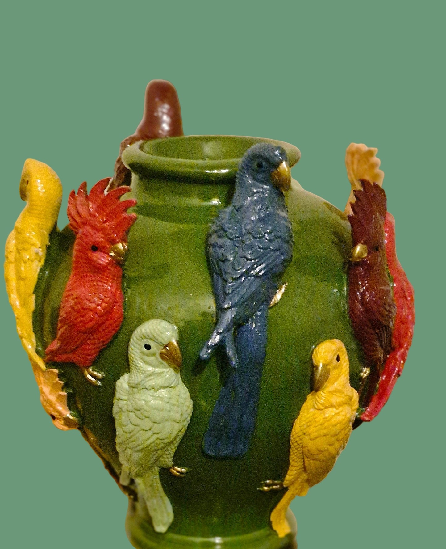 Tropical Parrots Vase
