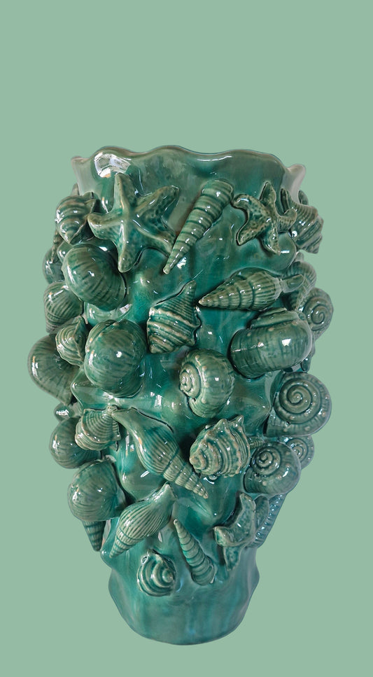 Emerald Shell Vase
