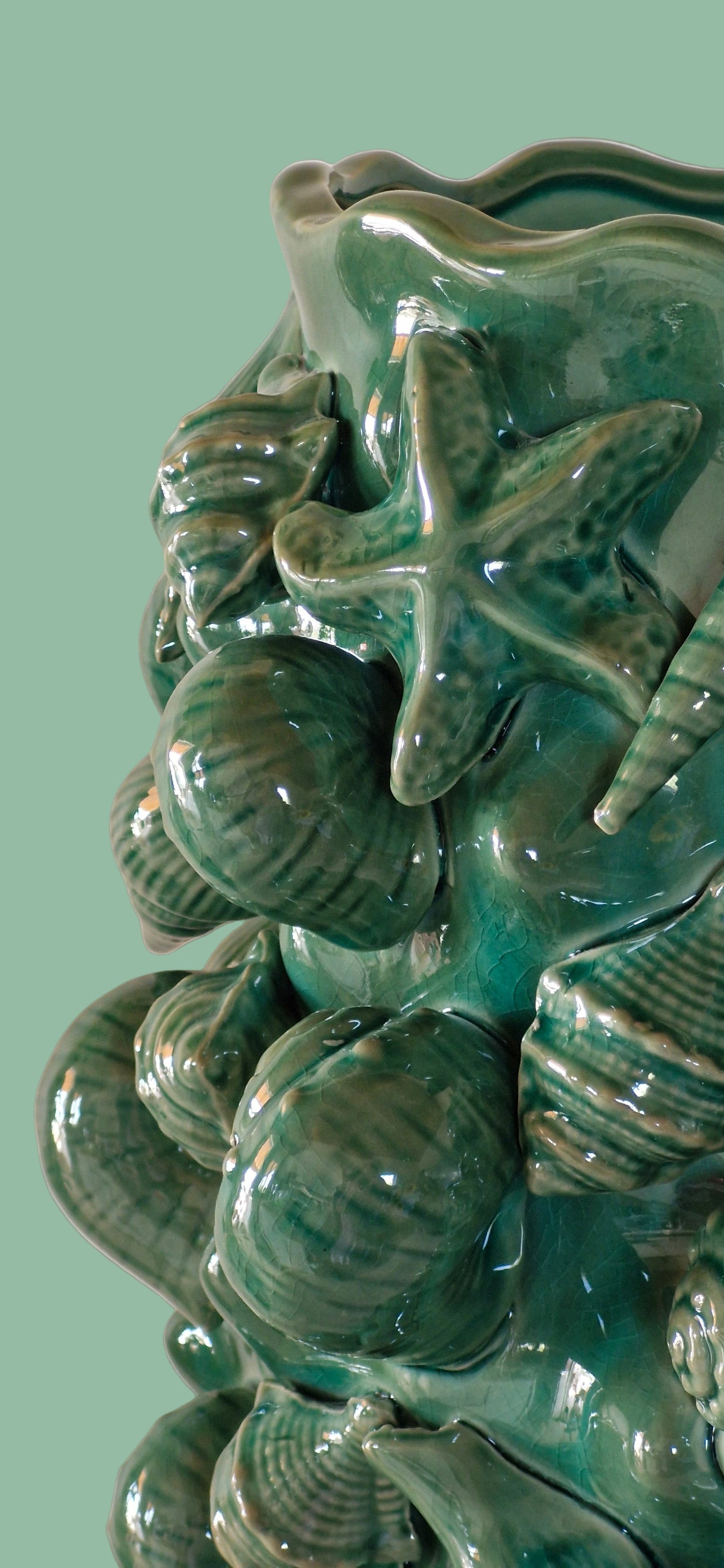 Emerald Shell Vase