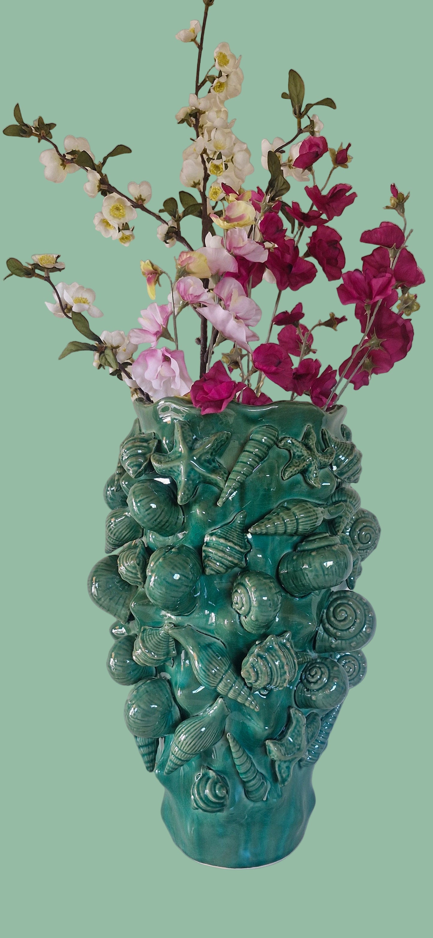 Emerald Shell Vase